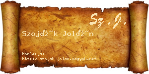 Szoják Jolán névjegykártya